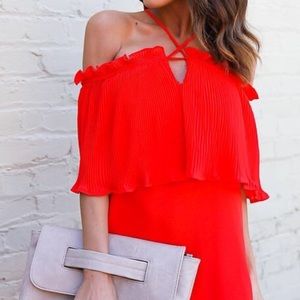 Vici Dolls Red Pleated Maxi Dress